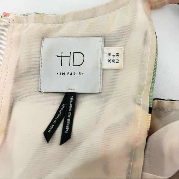 Anthropologie HD in Paris Multicolor Lucille Sleeveless Peplum Blouse Sz 6 Boho - Picture 6 of 9